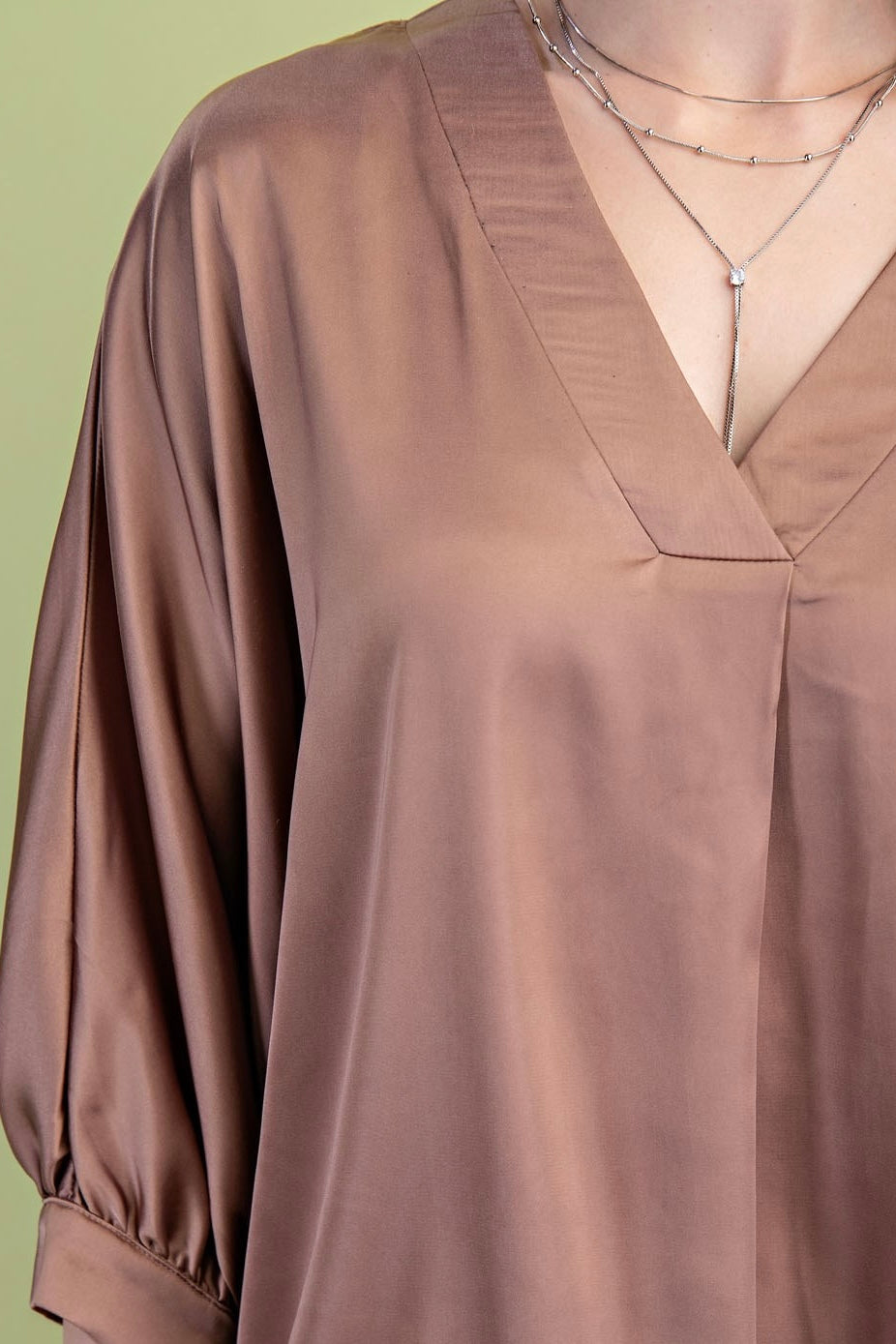 Coffee Satin Blouse