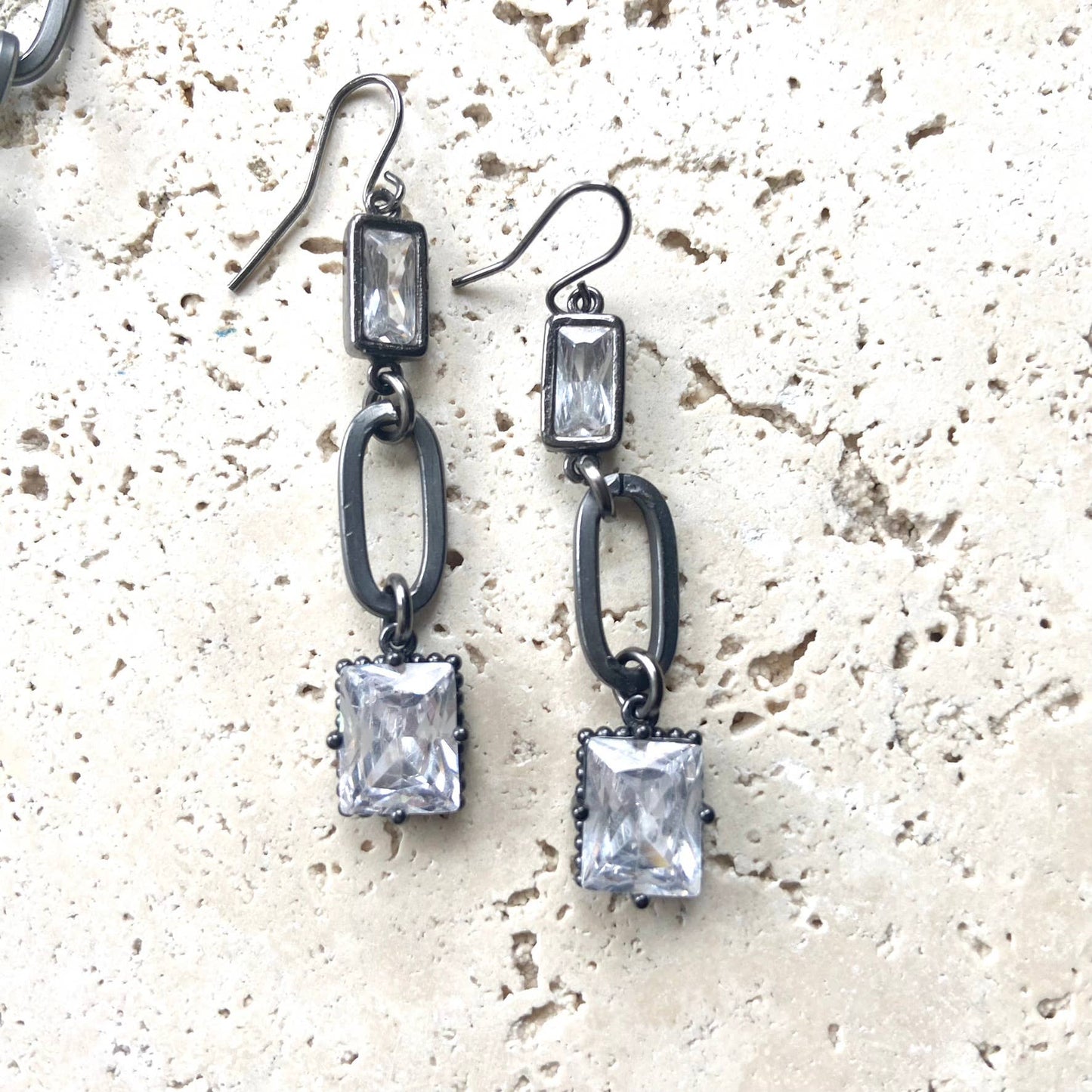 Gunmetal matte earrings paperclip
