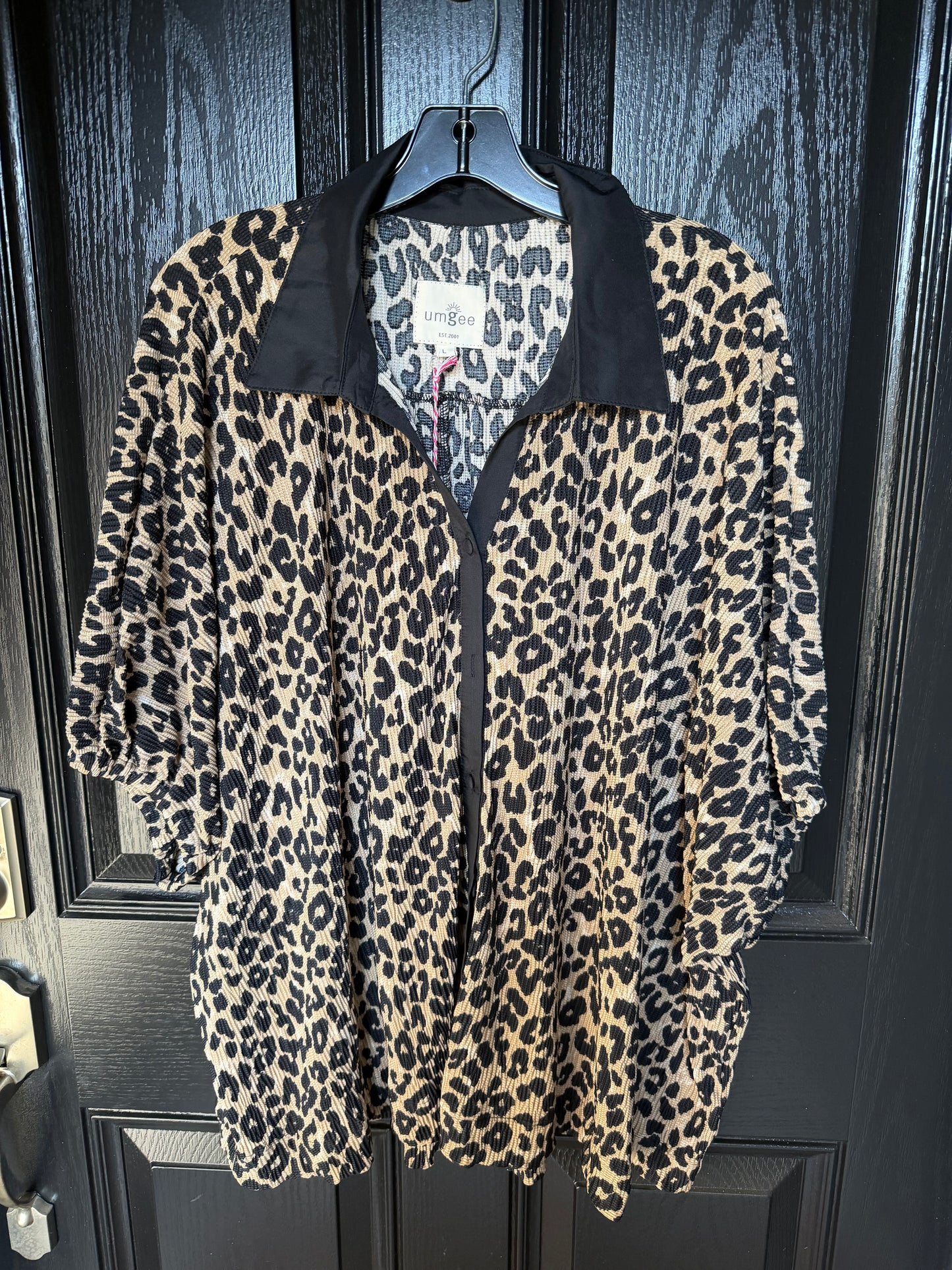 Leopard Print Button Down Blouse