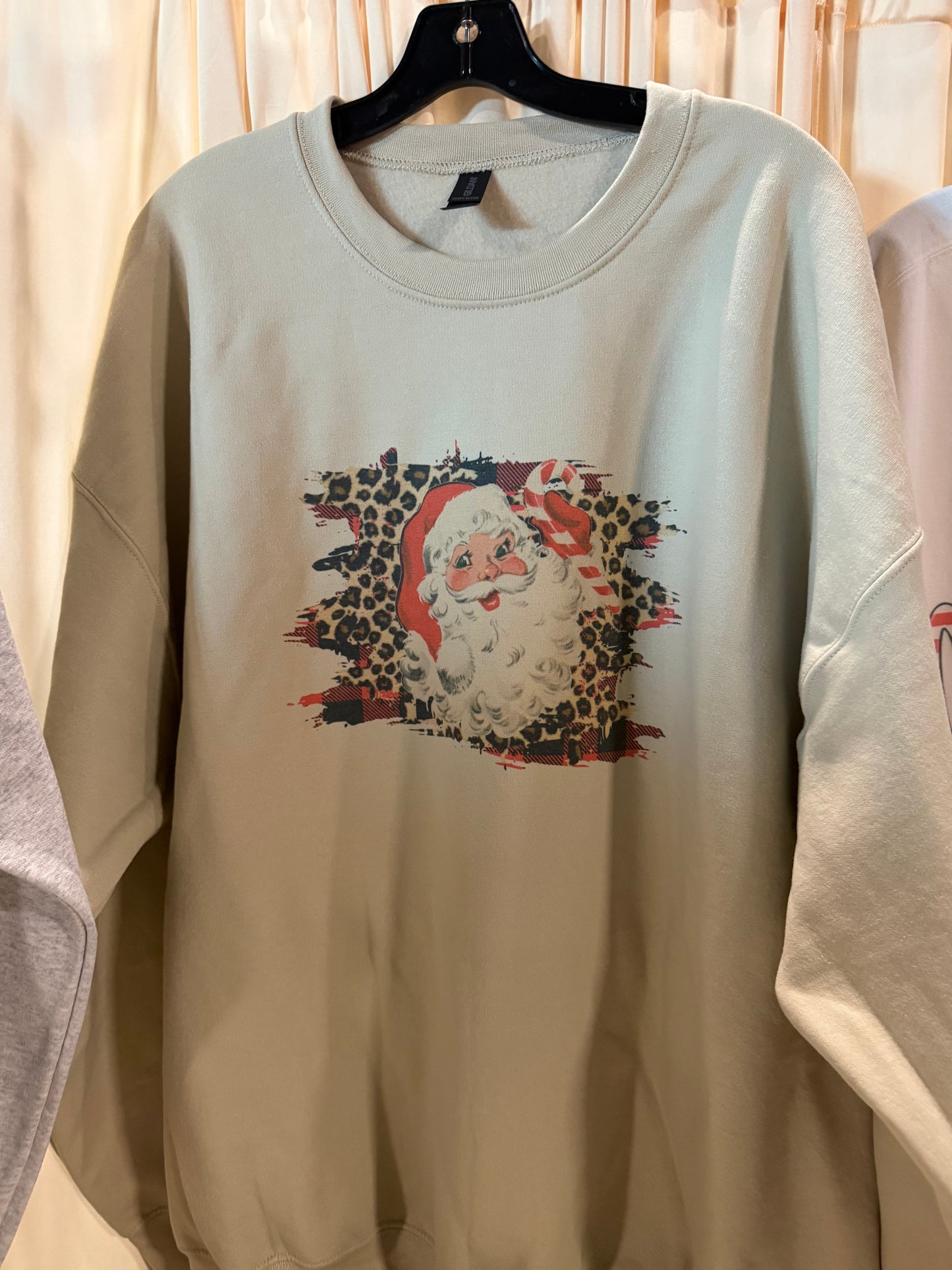 Leopard Santa Sand Crewneck Sweatshirt