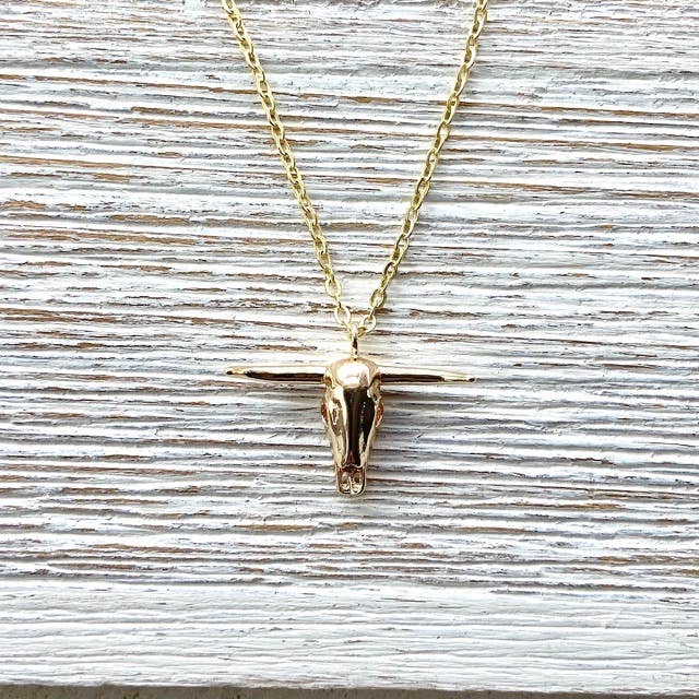 Longhorn dainty jewelry Texas boutique trendy necklace