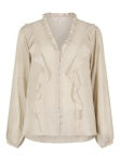 Shimmer Slub Ruffle Shirt