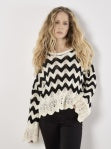 Chevron Scallop Border Knit Top