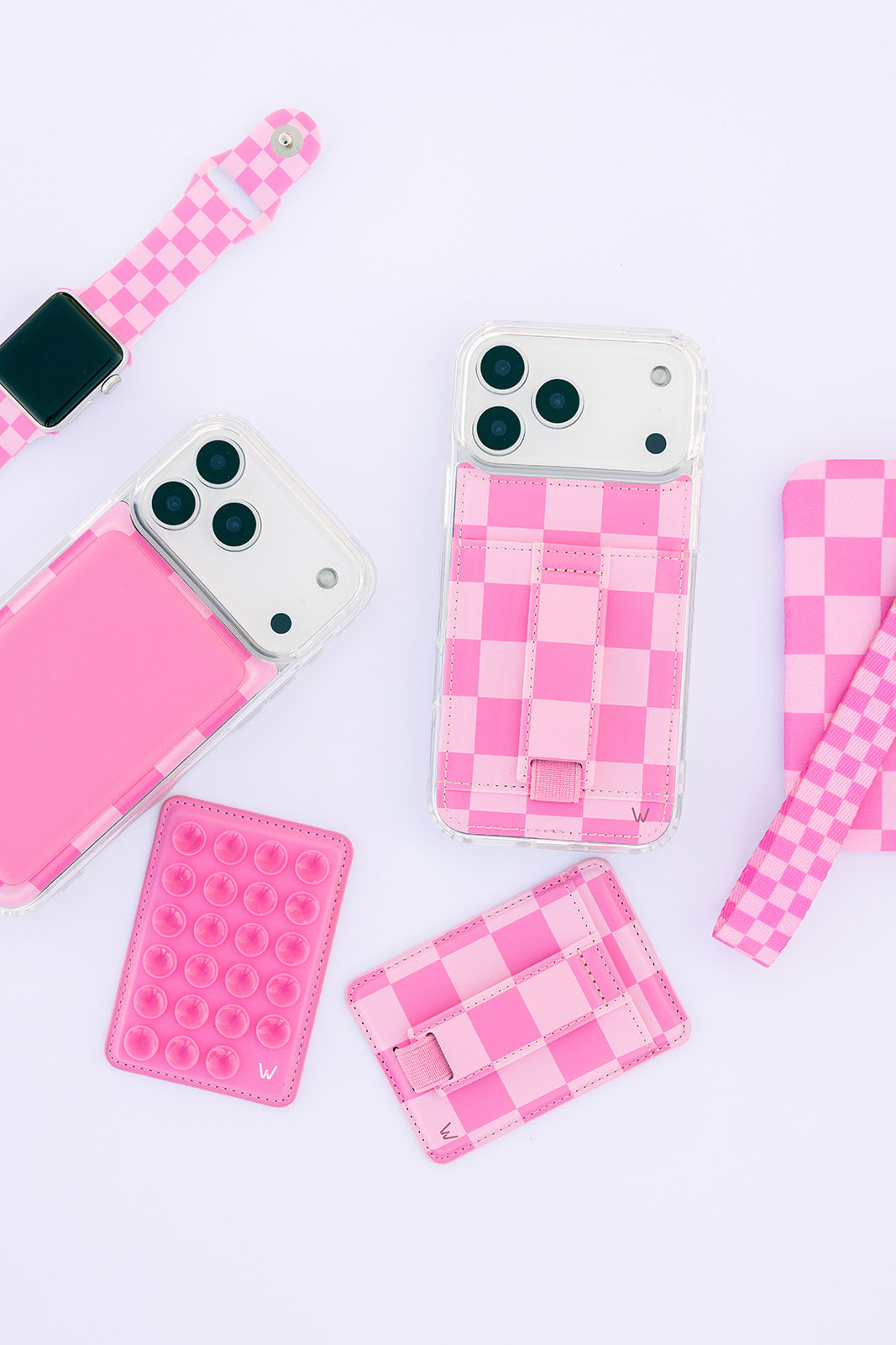 Bubblegum Check Zipper Pouch