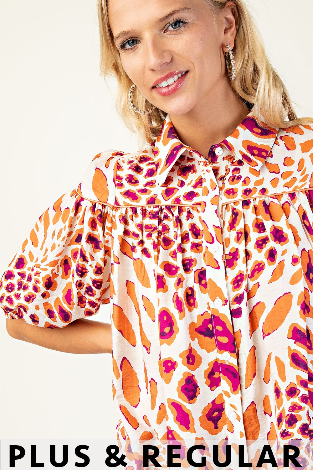 Leopard Print Button Down Blouse