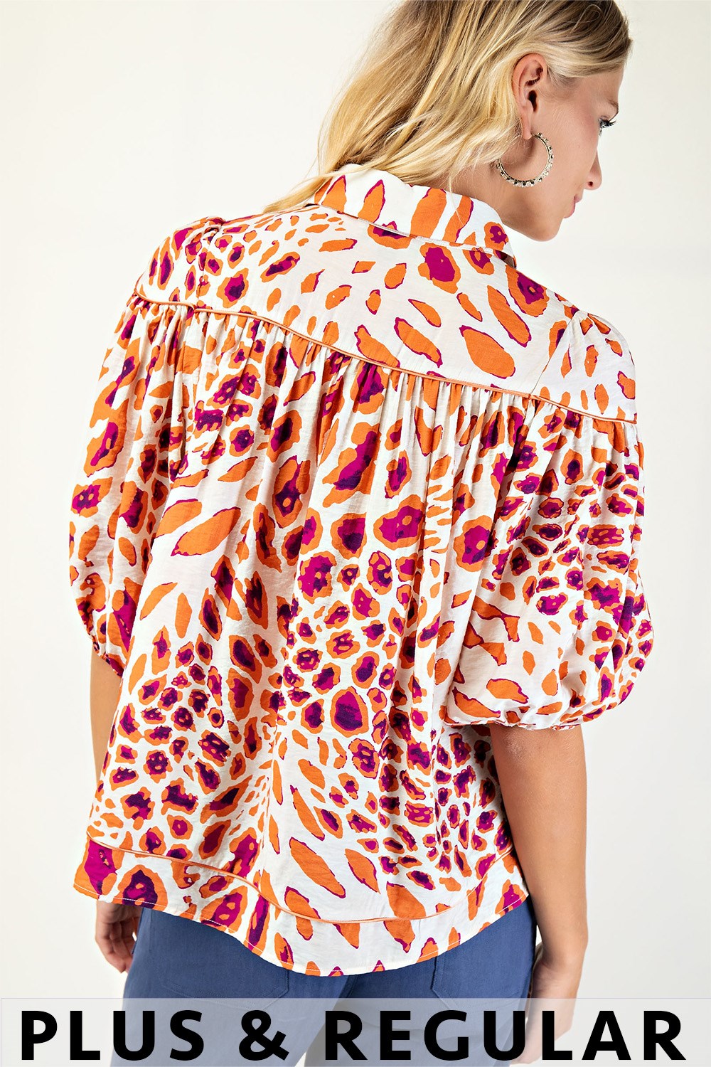 Leopard Print Button Down Blouse