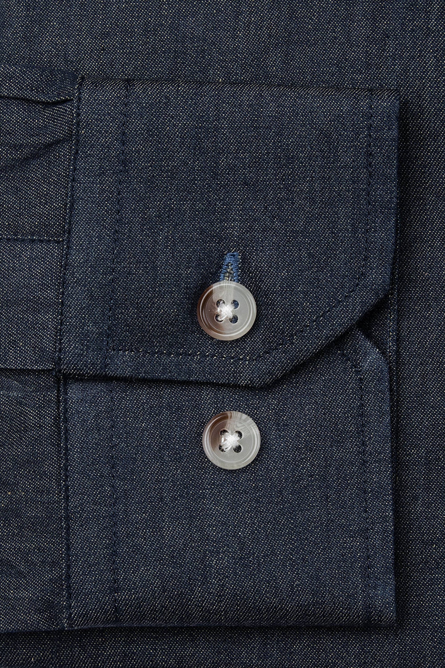Liam Dark Denim Untuckable Slim Fit Dress Shirt by Alynn