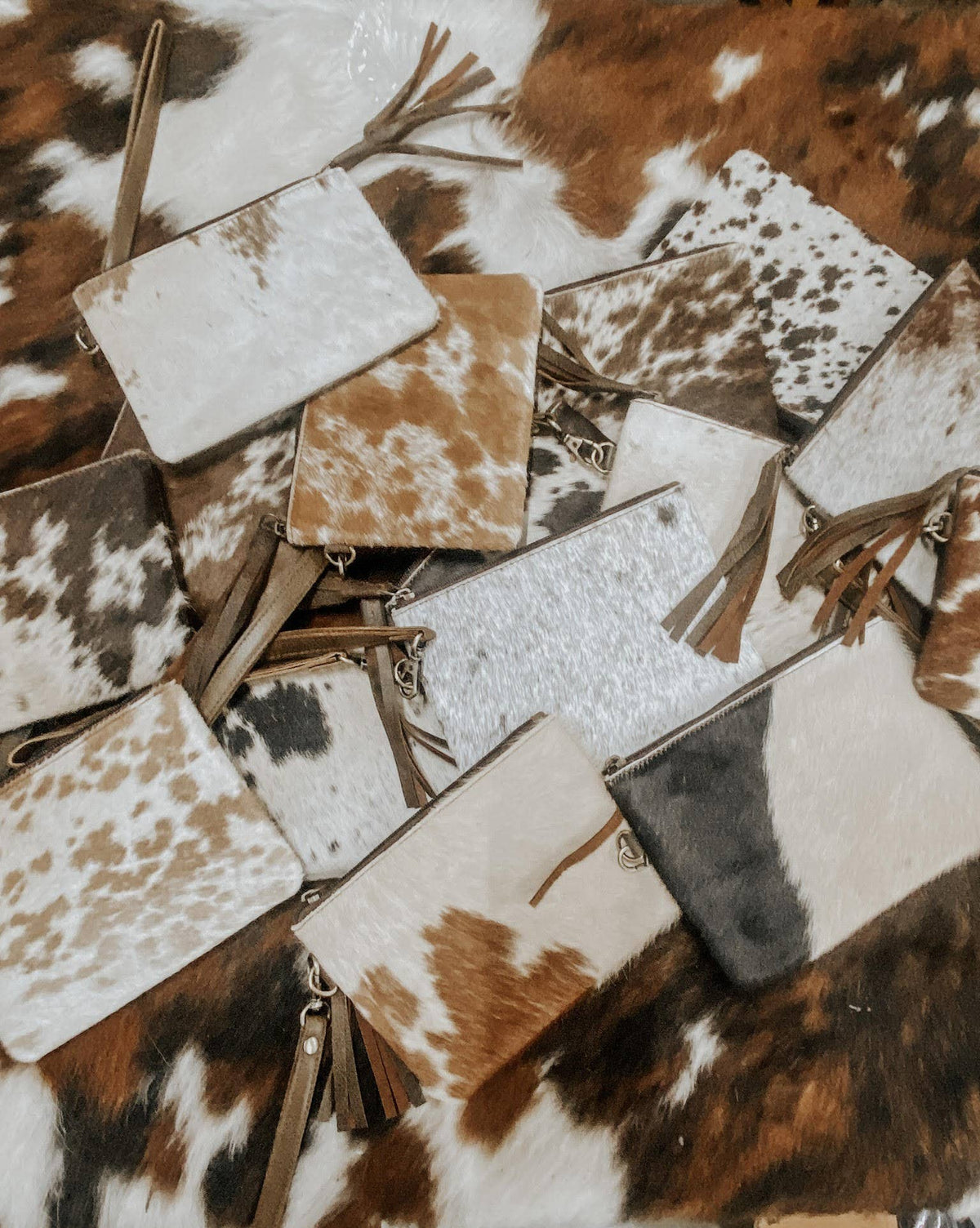 Trendy Colette Cowhide Wristlet Clutch