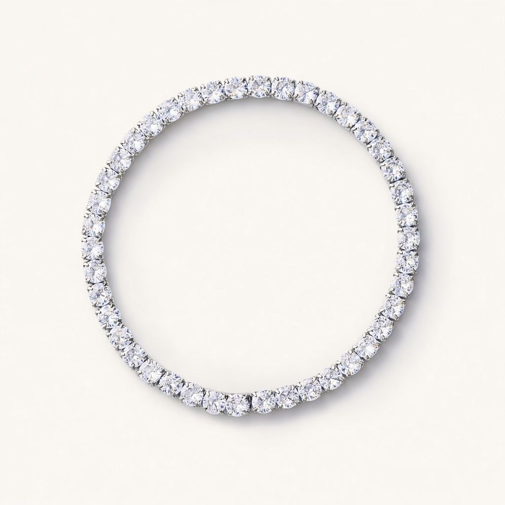 Elastic Tennis Bracelet- Silver
