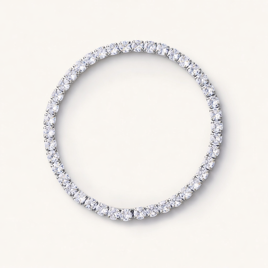 Elastic Tennis Bracelet- Silver