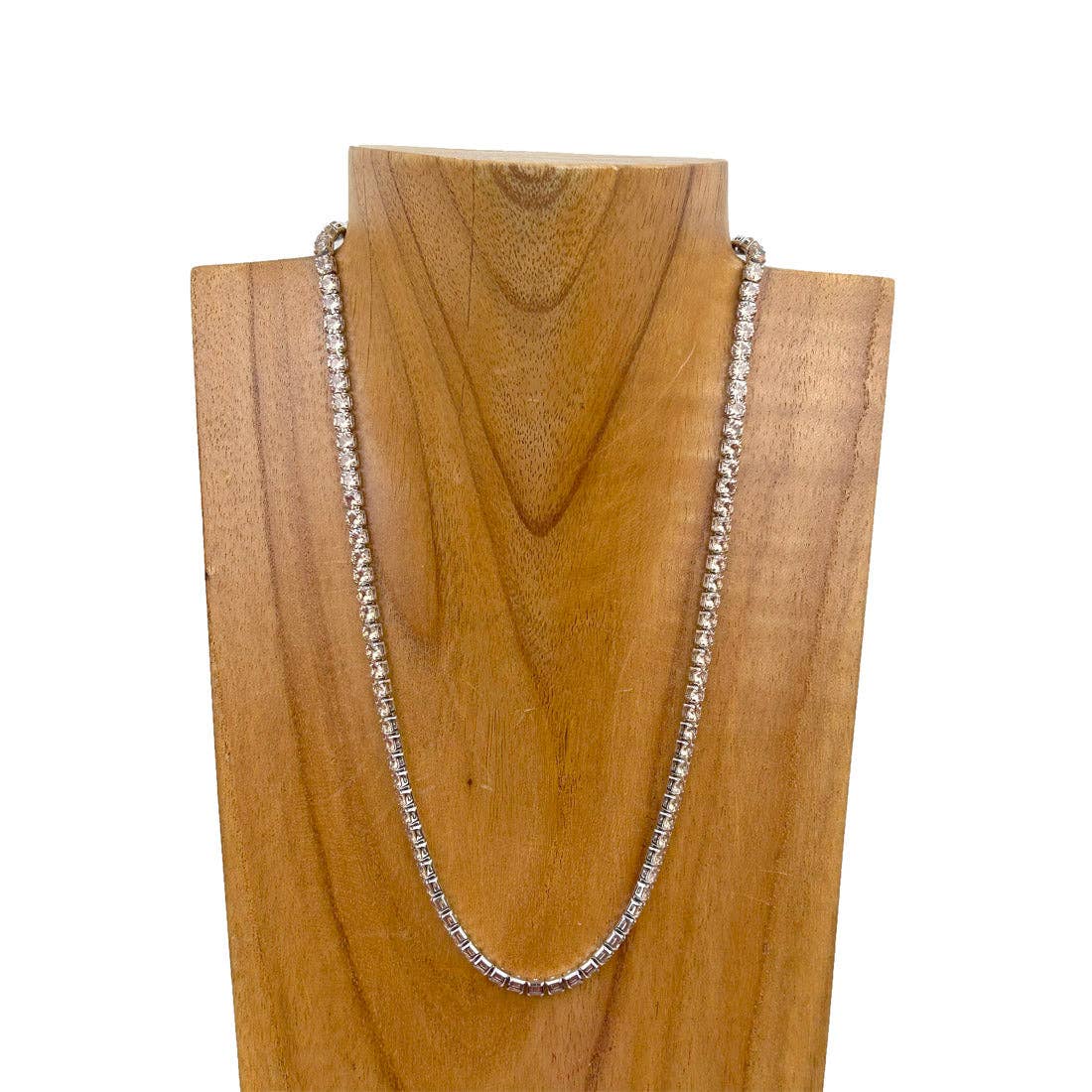 18 Inches silver with crystal diamonds Necklace