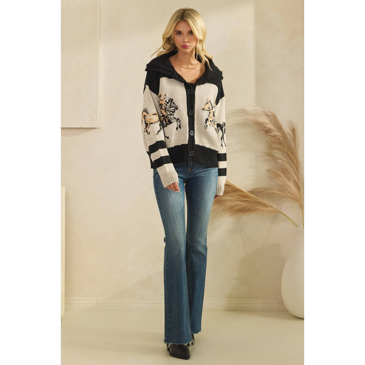 Sweater with Horse Print