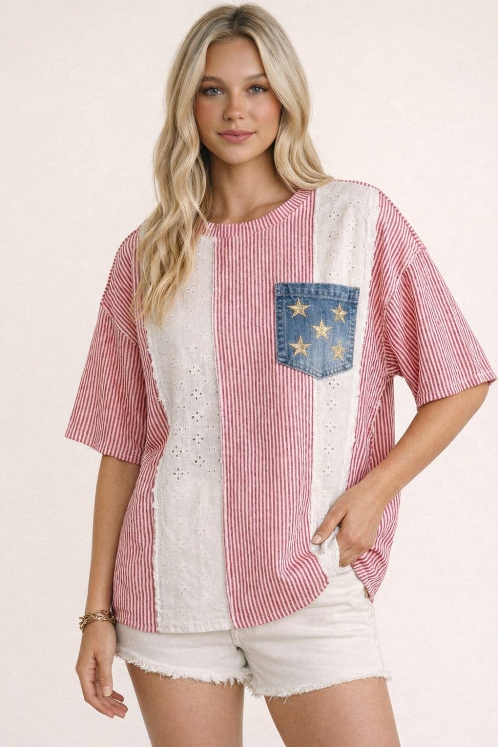 4th of July Feminine classic Americana top