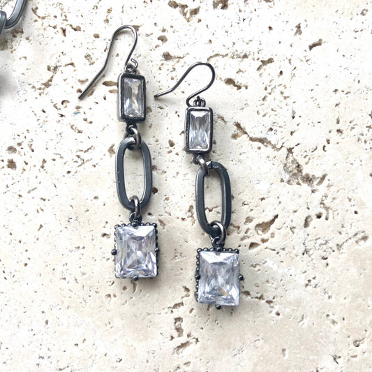 Gunmetal matte earrings paperclip