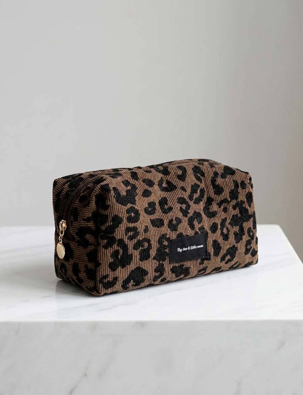 Minimalist Leopard Print Travel Portable Cosmetic Bag