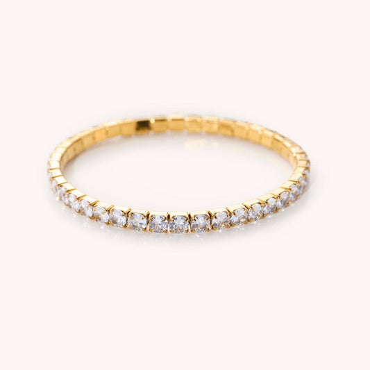 Elastic Tennis Bracelet- Gold