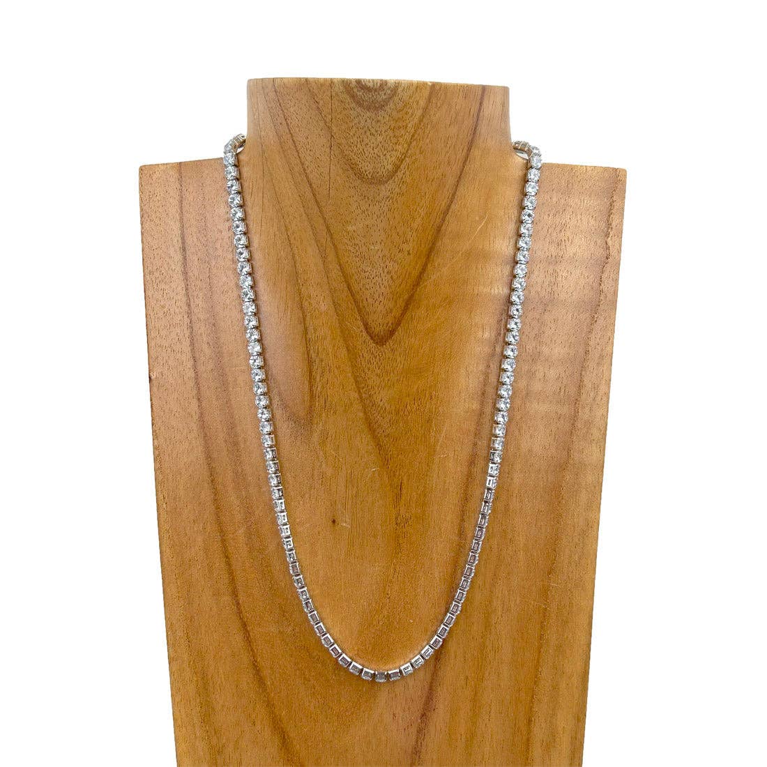 18 Inches silver with crystal diamonds Necklace