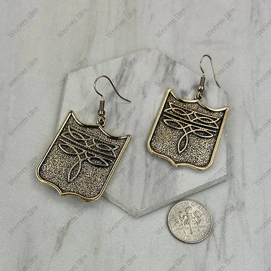 Copper metal western design Earrings