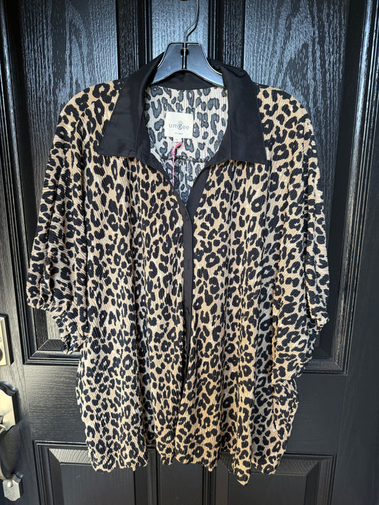 Leopard Print Button Down Blouse
