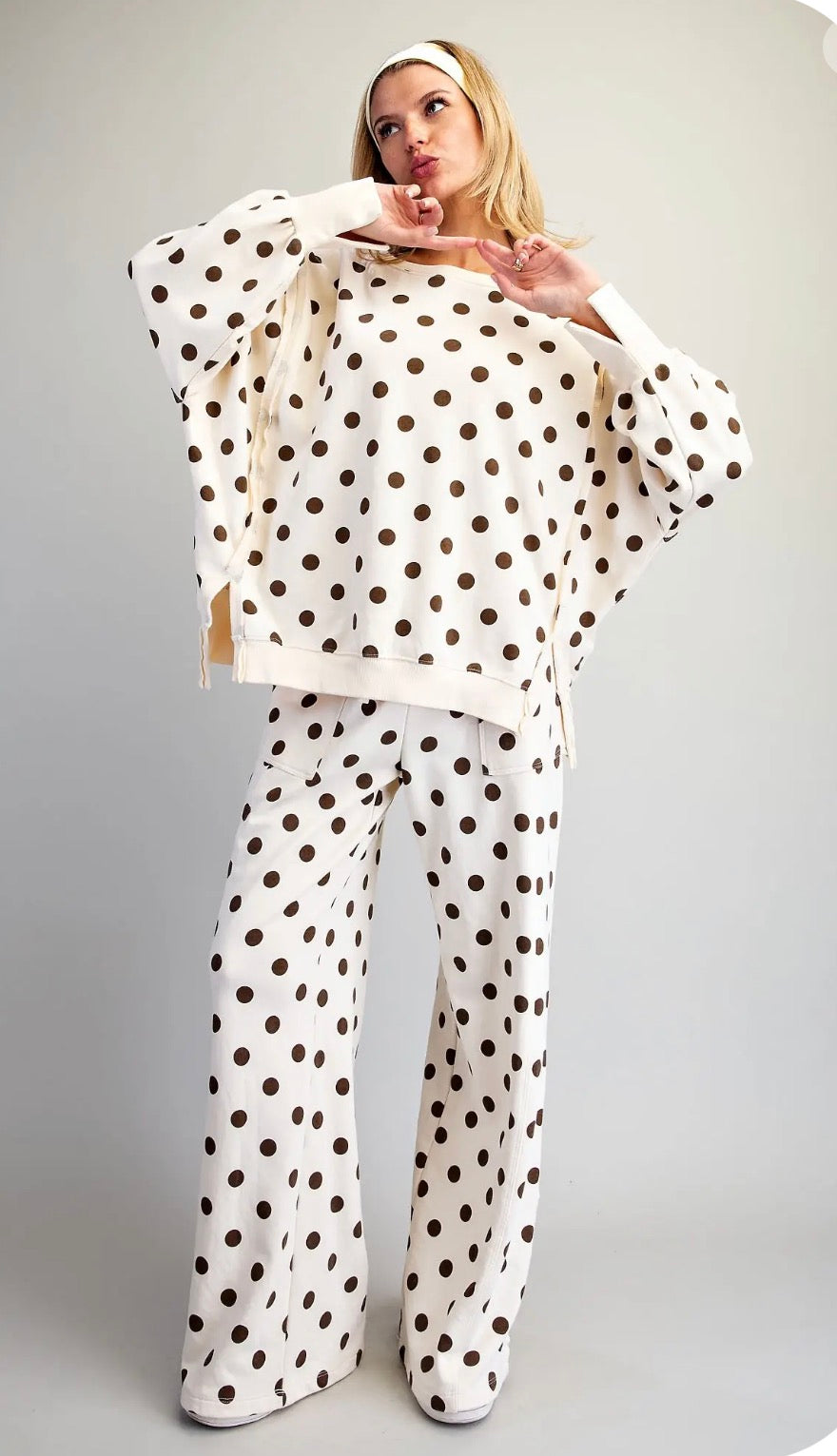 Polka Dot Sweatsuit Set