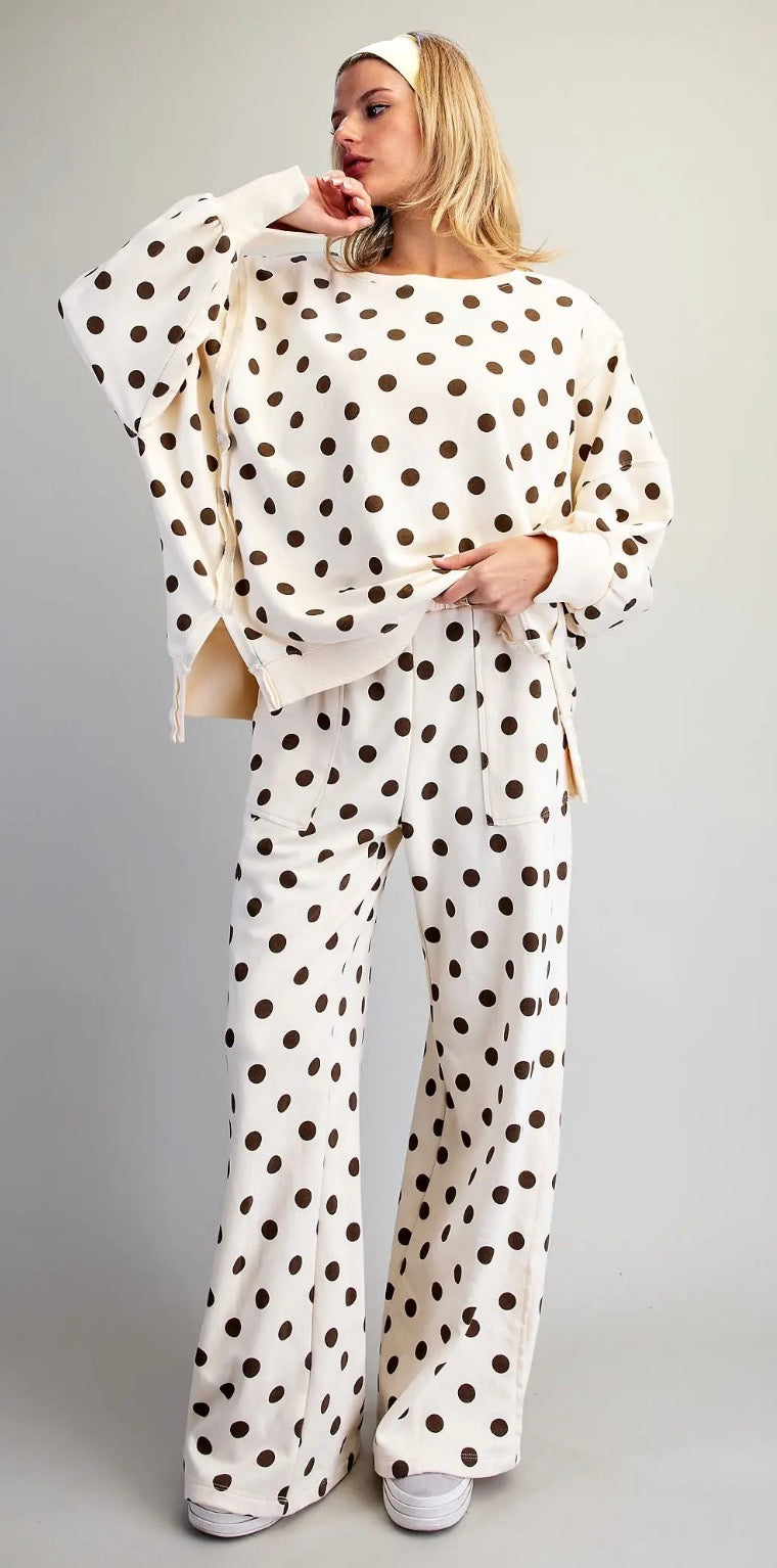 Polka Dot Sweatsuit Set