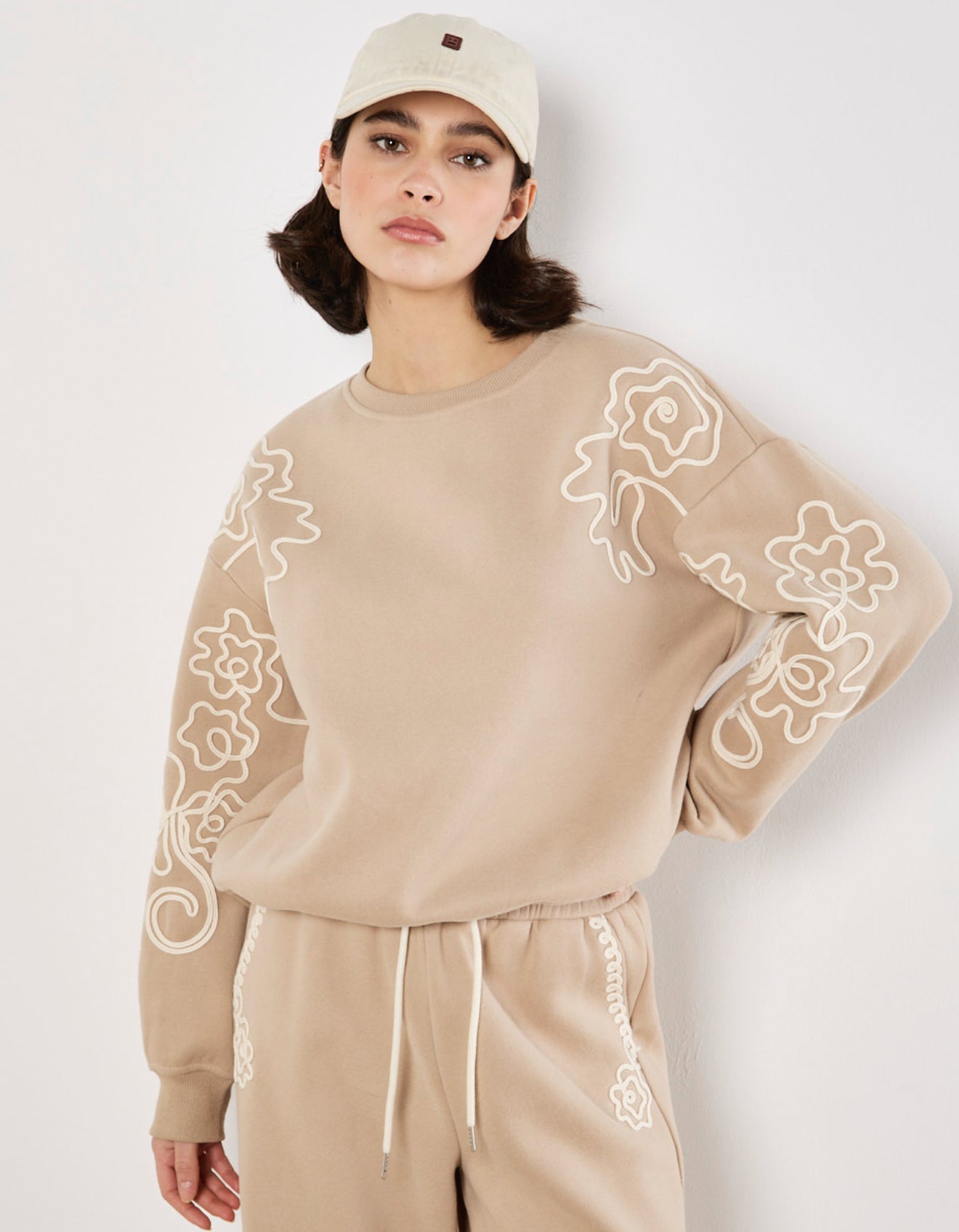 Floral Cornelli Embroidered Sweatshirt and Trouser