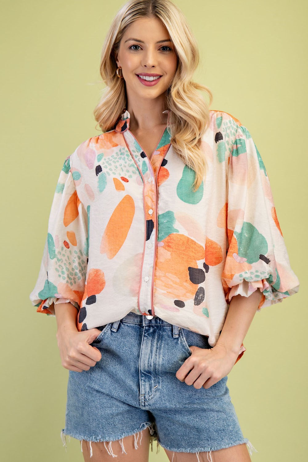 Coral Printed Blouse