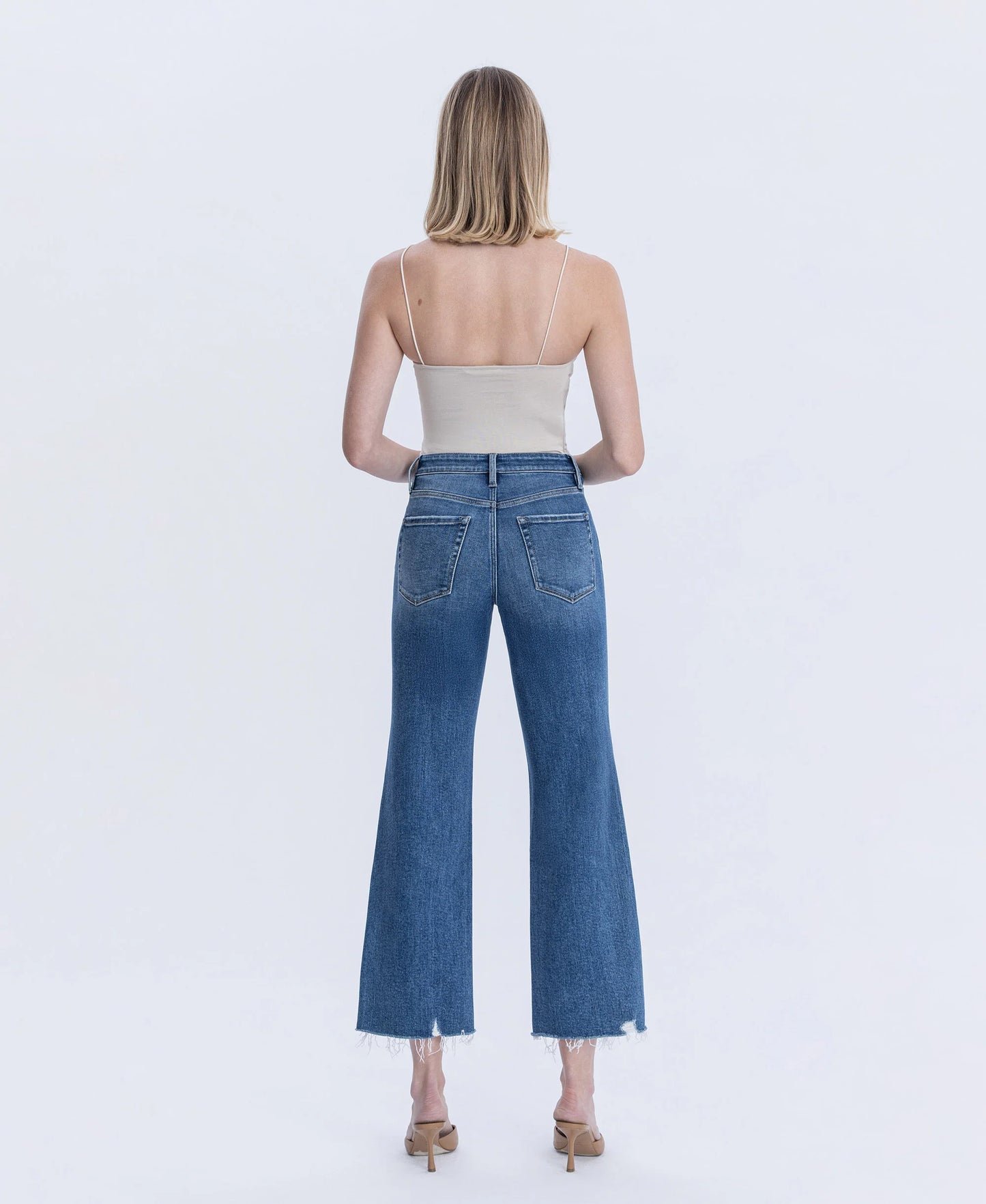 Treasure - High Rise Raw Hem Vintage Flare Jeans