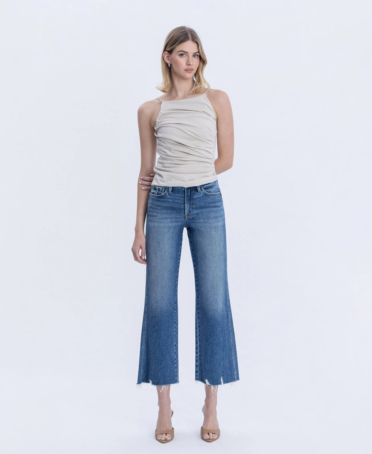 Treasure - High Rise Raw Hem Vintage Flare Jeans