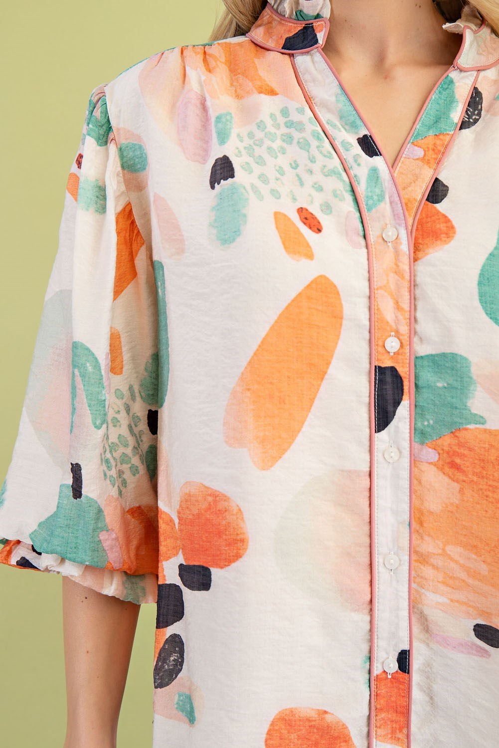 Coral Printed Blouse