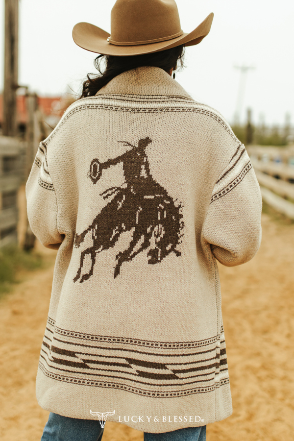 Cream Cowskull Sweater Cardigan