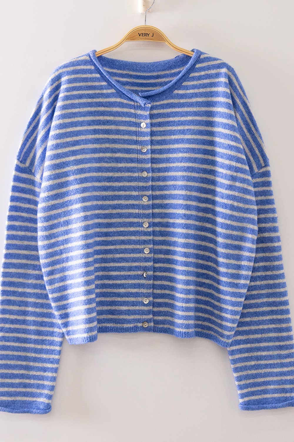 Button Down Stripe Sweater