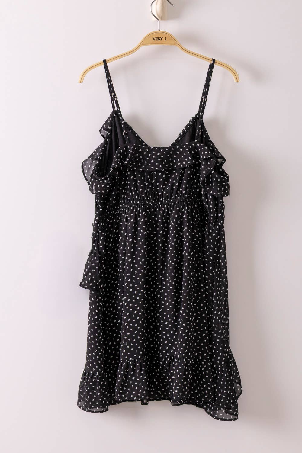Ruffled Dotted Woven Mini Dress