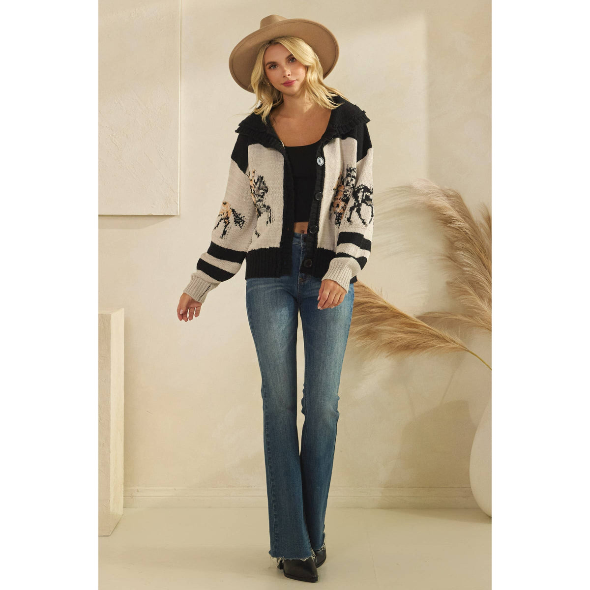 Sweater with Horse Print