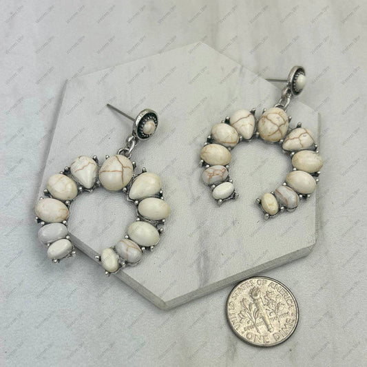 Silver metal with White turquoise stone Earrings